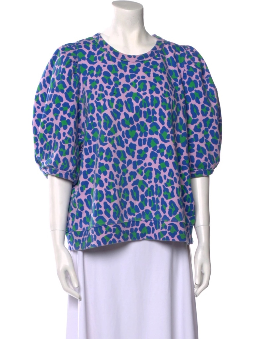 Clare V.  Lavender Jaguar Print Sweatshirt -  X-Large